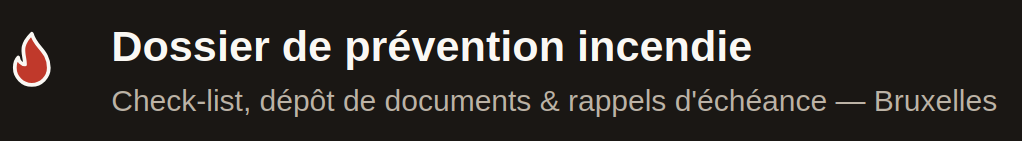 Application web du dossier de prévention incendie